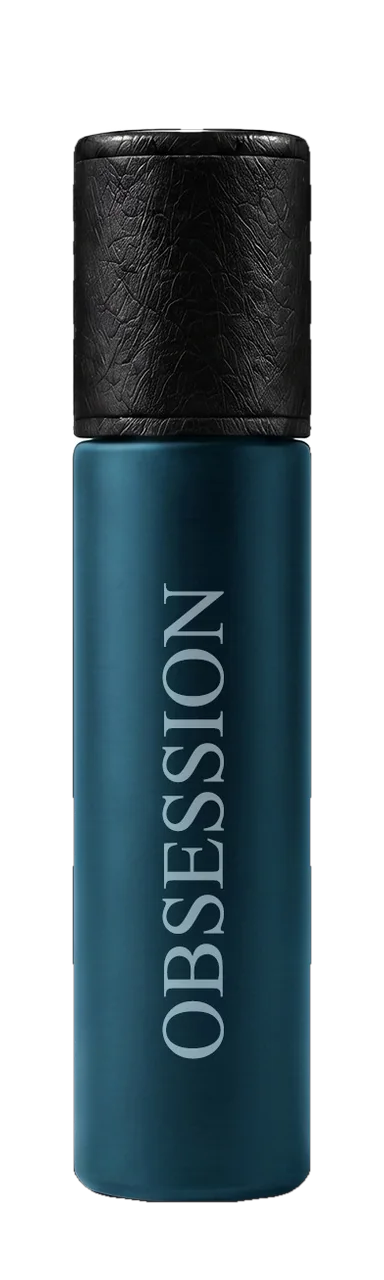 Obsession Eau de Parfum, 10 ml bottle, side, showing the fragrance name